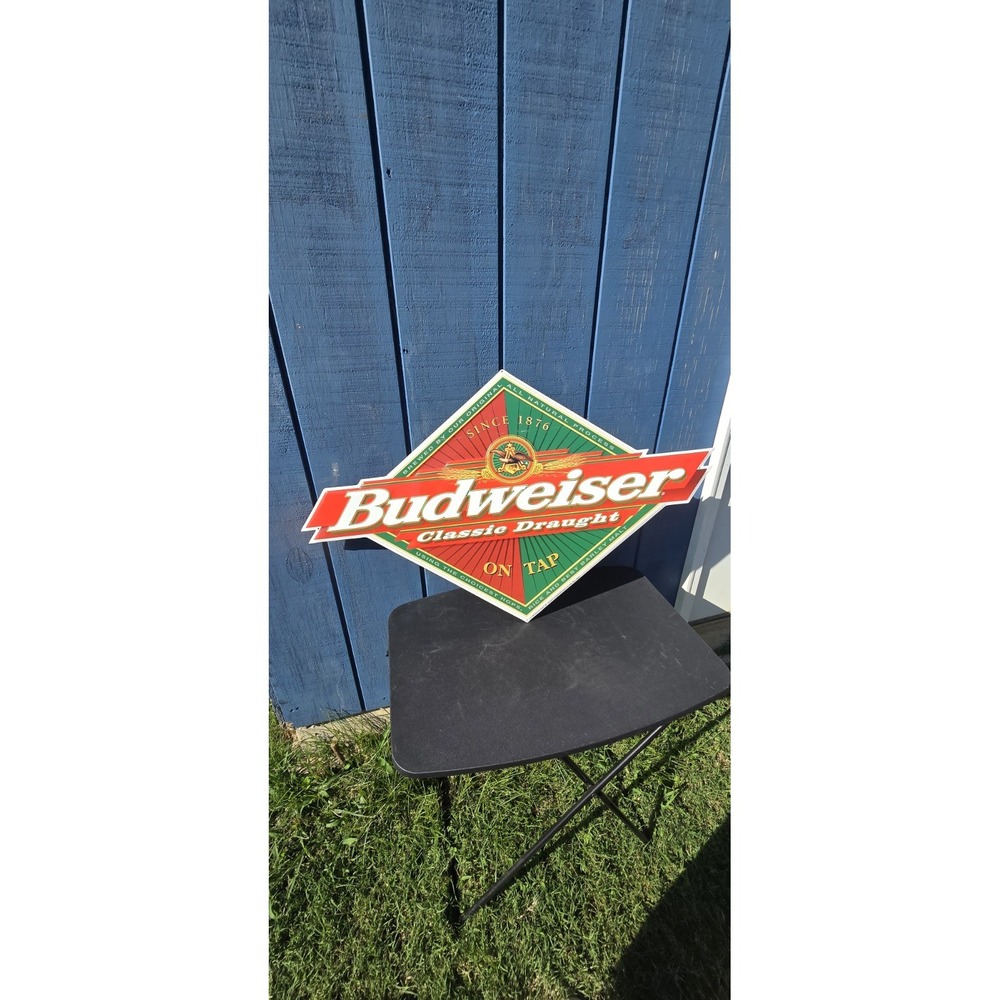 Budweiser on Tap Classic Bar Advertisement Metal Tin Tacker Bar Beer Sign 1998
